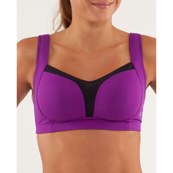 Lululemon Ta Ta Tamer II Tender Violet & Black 32DD Sports Bra - Picture 1 of 6